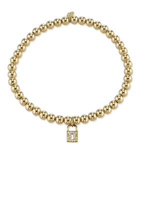 Yellow Gold Medium Key Hole Lock Bracelet